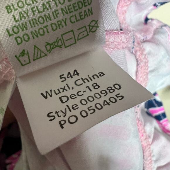 Lilly Pulitzer Jessalynne Romper XS Navy Flamingo Ruffle Wrap Summer Floral Pink - Picture 12 of 12